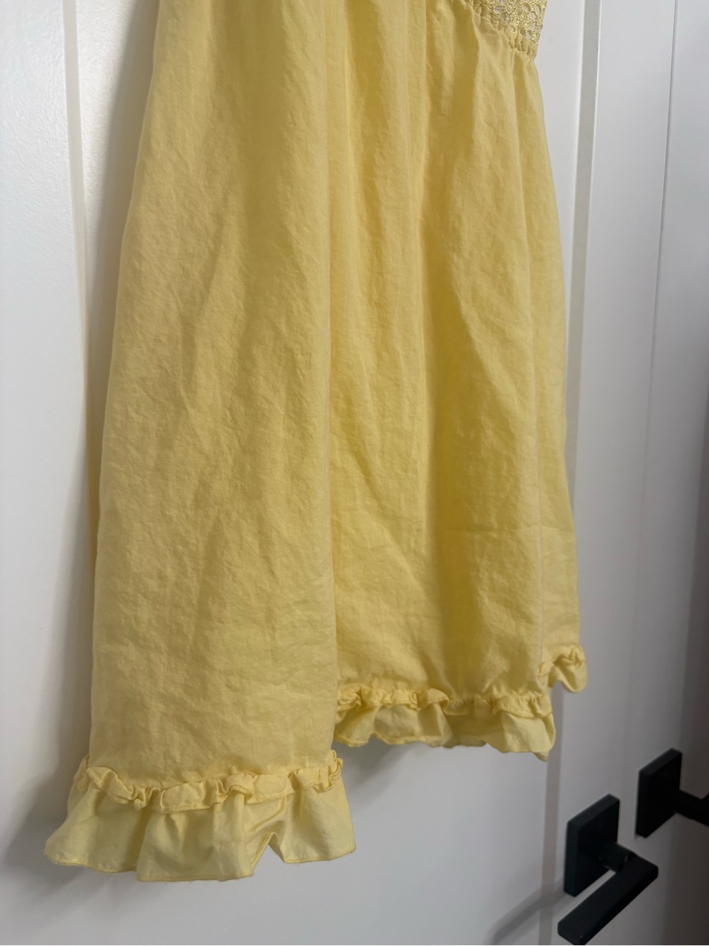 Y2K La Senza Yellow Cotton Lace-Trim Chemise Night Mini Dress Size Small - Picture 5 of 11